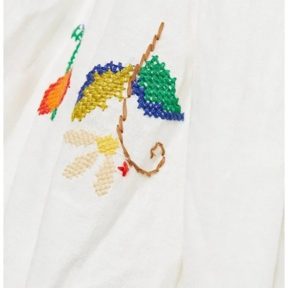 FARM RIO Embroidered One Shoulder Cutout Linen Dress - Picture 4 of 4